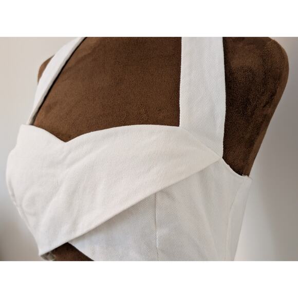 Chic Anthropologie x Mare Mare White Halter Cutout Mini Dress Size M - Picture 3 of 8